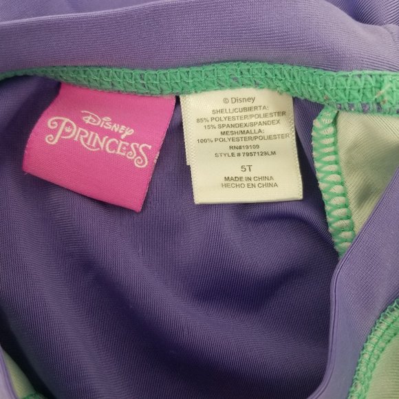 Disney Princess Little Mermaid Ariel Rash Guard Swimsuit 2 Piece Set 5T k488 - Picture 7 of 7